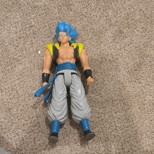 Action Figure with Blue Hair and Gray Pants